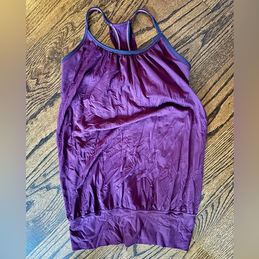 Lululemon No Limit Tank, size 6. Burgundy maroon, built in bra.